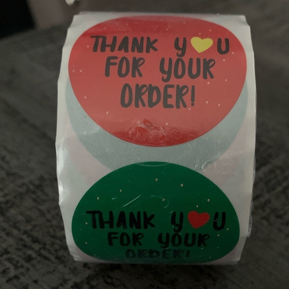 Thank You Sticker Labels 500 labels on roll. 1.5”x1.5” NWT Perfect for business - Picture 4 of 4
